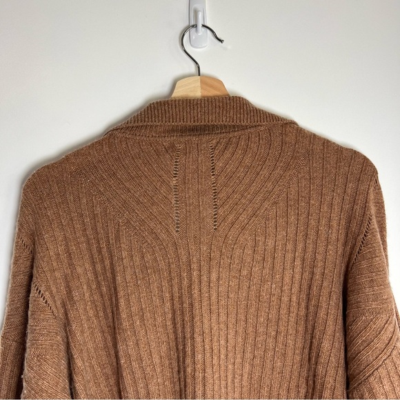 Rag & Bone Maxine Ribbed Polo Collared Sweater in Camel Brown, Size XS - Picture 9 of 9